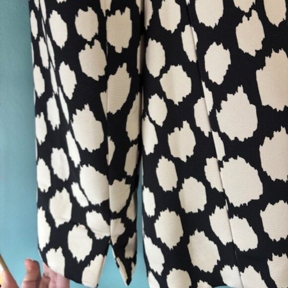 Chico's 3 XL Jacket V Neck Collared Black White Collared Smart Dot Ombre Modern - Picture 4 of 6